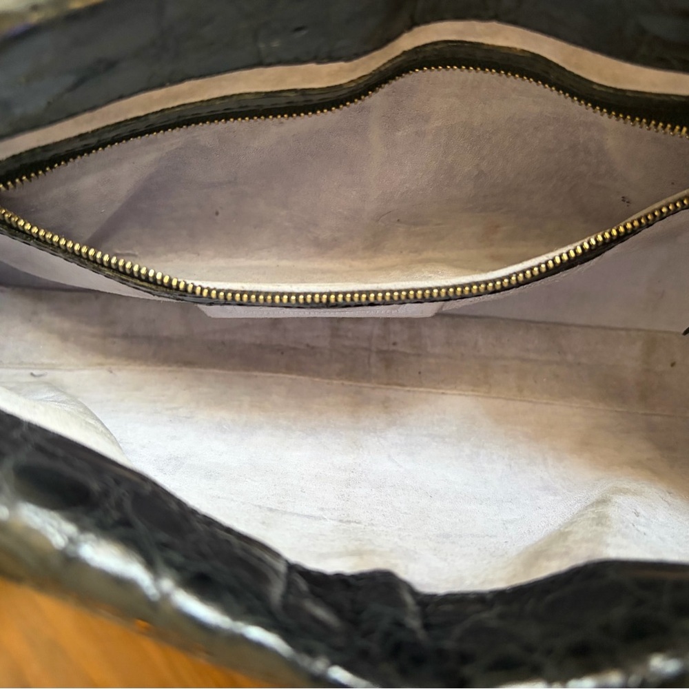Nancy Gonzalez Black Embossed Leather Clutch - Picture 14 of 15